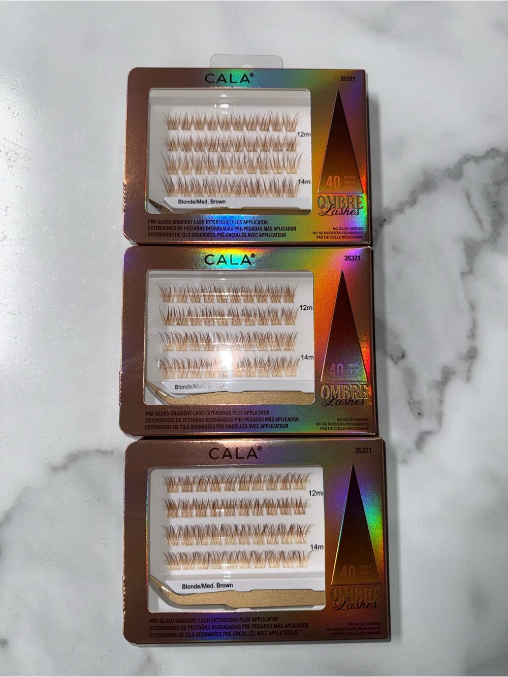 CALA Blonde/Medium Brown Individual Ombre Lashes - 3 Pack